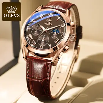 Pánske quartz hodinky watherproof multifunkčné obchodné bežné svetelné muž luxusné hodiny