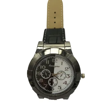 Pánske Quartz hodinky Ľahšie Dobíjacie USB Elektronických Cigariet zapaľovač Flameless Mužov, darčeky kožený remienok F667 muž hodiny 1pcs