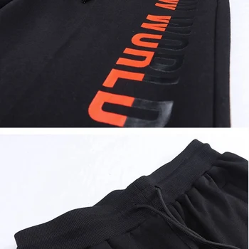 Pánske športové nohavice, tepláky pružnosť športové veľká veľkosť 8XL 9XL 10XL ceruzkou nohavice módne vytlačiť list voľné nohavice čierne 48