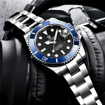 Reloj Hombre PAGANI DIZAJN pánske Automatické Mechanické NH35A Náramkové hodinky z Nerezovej Ocele Potápačov Sledovať Zafírové Sklo Muži Hodinky