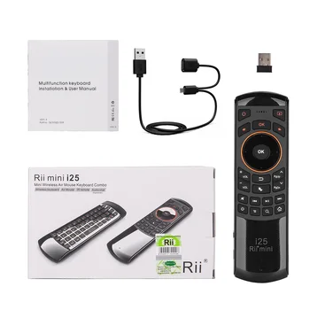 Rii Mini i25 AZERTY francúzsky Klávesnice, Myši Lietať Diaľkové Ovládanie s Programovateľnými Kľúč Pre Smart TV Android TVBox FireTV