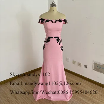 Ružová Morská víla Bridesmaid, Šaty 2020 Black Nášivka Čipky Dlho Afriky Maid Of Honor Šaty Pre Ženy, Nové Lacné vestido madrinha