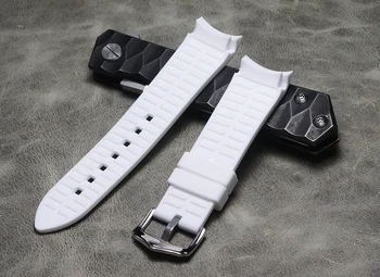 Silikónové Gumy náramok 18 mm 20 mm 22 mm watchband športové hodinky remienok zakrivené konci black Arc úst náramok nepremokavé príslušenstvo