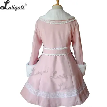 Sladké Žien Dlhý Zimný Kabát Girl Pink Lolita Zimný Kabát Plus Veľkosť Vlastné Prispôsobené