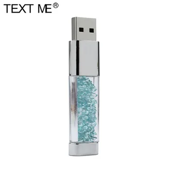 TEXT MI Úplne nové Krištáľové Elementy usb flash disky USB 2.0 pamäť flash stick U Diskov kl ' úč 4 GB 16 GB 32 GB, 64 GB vianočný Darček