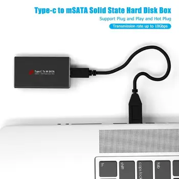 Typ C pre mSATA SSD HDD Prípade ssd (Solid State Drive Box, Adaptér USB 3.1 SSD Pevný Disk Krytu Mobilné Prípade