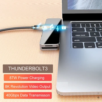 USB HUB, C ROZBOČOVAČ na USB 3.0 kompatibilný s HDMI Adaptér Splitter pre MacBook Pro Dock Thunderbolt 3 HUB Dual USB Typu C HUB
