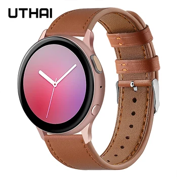 UTHAI P96 20 mm 22 mm pravá koža watchband Pre Samsung Galaxy Sledovať 42MM 46 mm Aktívny 2 Hodinky Remienok Pre Huawei GT 1