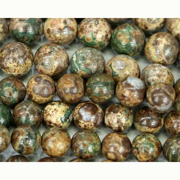 Veľkoobchod Prírodná Zelená Čína Tichom Jaspis Kolo Voľné Kameň Korálky 3-18 mm Nosenie Šperkov DIY Náhrdelníky alebo Náramky 15