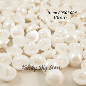Veľkoobchod tlačidlá 10 mm biela ramienka pearl tlačidlá sveter tlačidlá