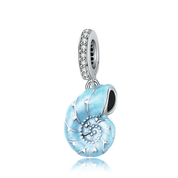 WOSTU 2020 Nový, Originálny 925 Sterling Silver Perličiek Modrá Conch Čarodejnice Visieť Kúzlo Nosenie Náramku Náramok Ženy DIY Šperky