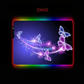 XGZ CSGO Hra Hráča Gaming Mouse Pad Modrý Motýľ RGB Farebné Plochy Zamknuté Mat L XL XXL Nepremokavé a Trvanlivé Padmouse