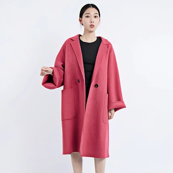Zimné vlny kabát ženy plus veľkosť vlnené a cashmere casaco sobretudo feminino dámske dlhé bundy kabáty 2019 nový príchod