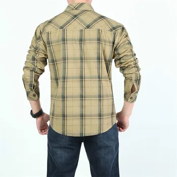 Úplne Bežné Kockované Košele Mens 2020 Módne Dlhý Rukáv, Bavlna Camiseta Masculina Vojenské Tričko Mužov Plus Veľkosť 5XL