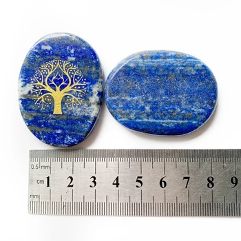 Prírodné Modré Lapis Lazuli Rodinný Strom Života Palm Kameň Meditácie Palmstone Duchovné Liečenie Kryštálmi Domova 1pc